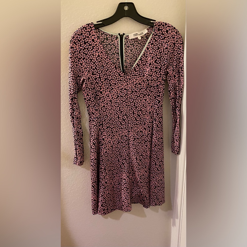Diane Von Furstenberg Purple Mini Dress Size 2